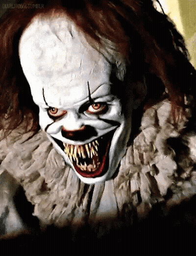 Clown Face Close Up With Teeth GIF