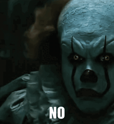 Clown Face Saying No GIF