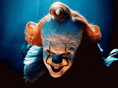 Clown Face With Red Hair Close Up GIF