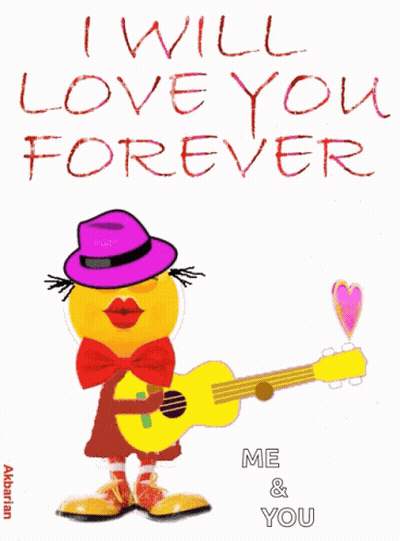Clown Holding Guitar Saying I Will Love You Forever GIF