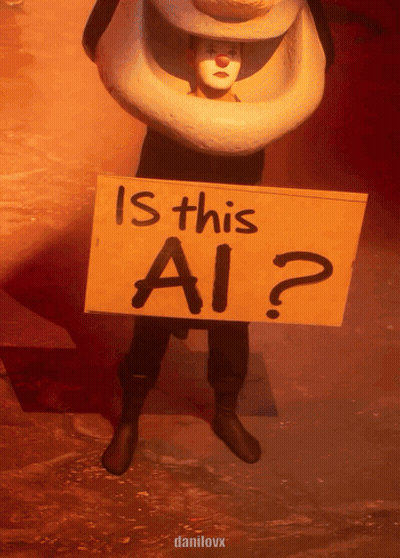Clown Holding Is This Ai Sign GIF