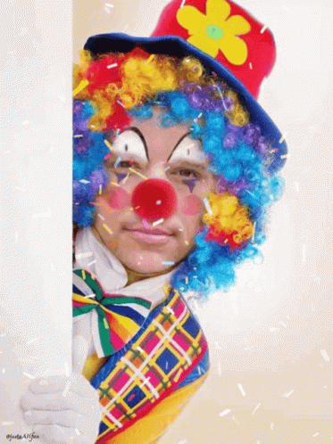 Clown Holding White Sign GIF