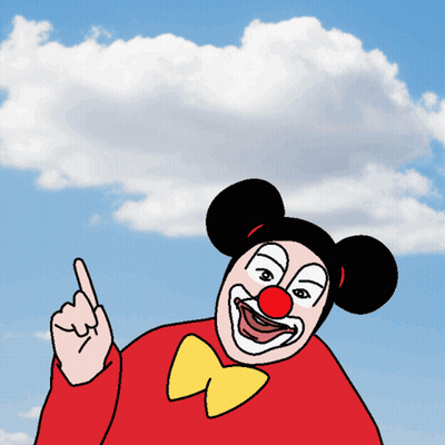 Clown In Mickey Mouse Costume GIF