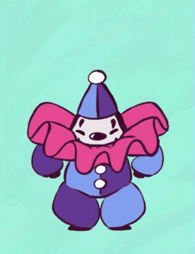 Clown In Pink And Blue Outfit GIF