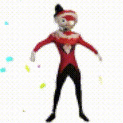Clown In Top Hat And Scarf Dancing GIF