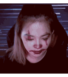 Clown Makeup Pretty Smile Girl Streamer GIF