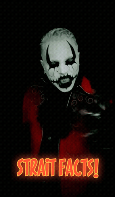 Clown Poster Saying Strait Facts GIF