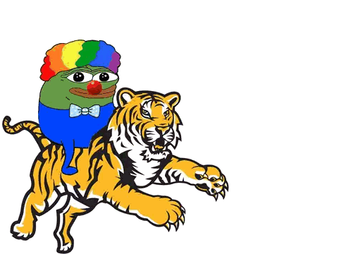 Clown Riding Tiger With Bow Tie Sticker