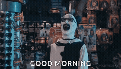 Clown Saying Good Morning In Store GIF