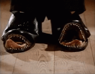 Clown Shoes Tongue Out Sharp Teeth GIF