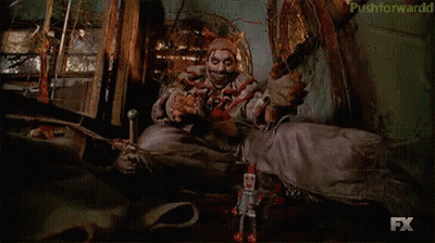 Clown Sitting On Floor With FX GIF