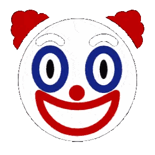 Clown Smiley Face With Blue Eyes And Red Hair Sticker