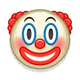 Clown Smiley Face With Red Hair And Blue Eyes Sticker