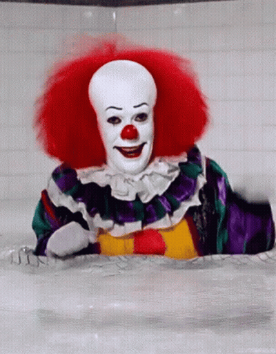 Clown Smiling In Bathtub Red Hair Red Nose GIF