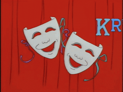 Clown Standing In Front Of Letters KK GIF