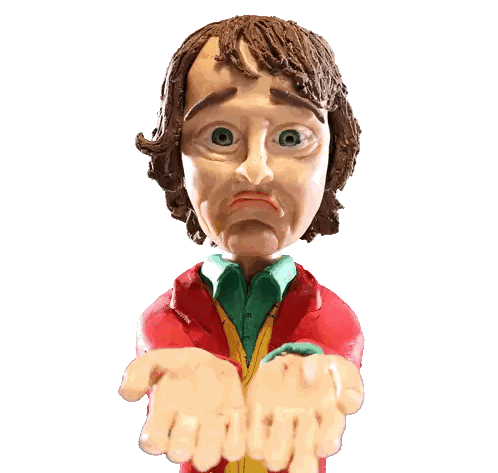 Clown Statue With Red Jacket And Green Hair Sticker