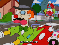 Clown Stuck In Car GIF