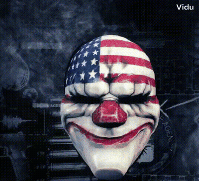 Clown With American Flag On Face GIF