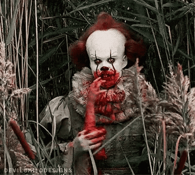 Clown With Blood Holding Bloody Hand GIF