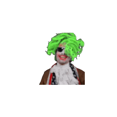 Clown With Green Hair And Sunglasses Sticker