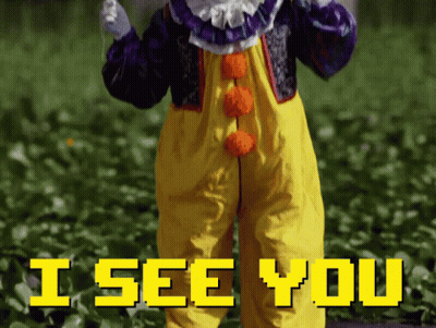 Clown With I See You Text GIF