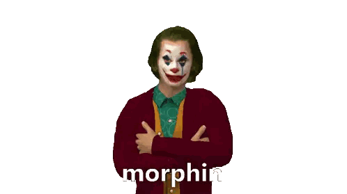 Clown With Morphin Text Sticker
