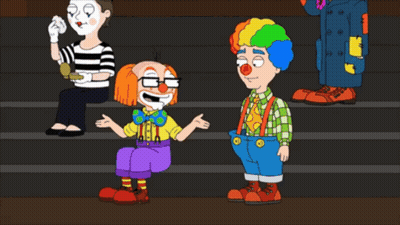 Clown With Number 10 On Face GIF