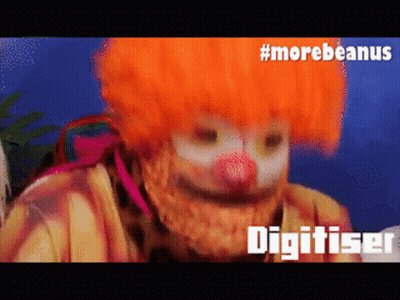 Clown With Orange Wig Digitiser GIF