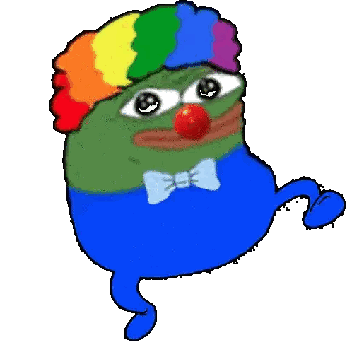 Clown With Rainbow Hair And Red Nose Sticker