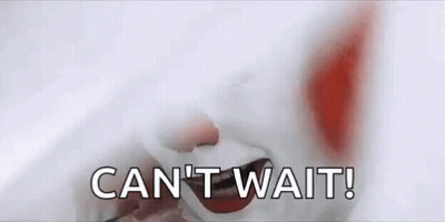 Clown With Red Hair And Red Nose Saying Can't Wait GIF