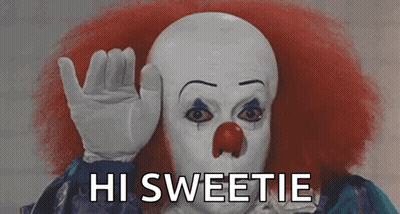 Clown With Red Hair And Red Nose Says Hi Sweetie GIF