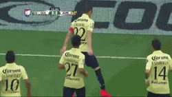 Club America Team Forming Circle Dancing GIF