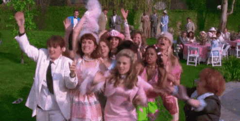 Clueless - Bouquet Toss GIF