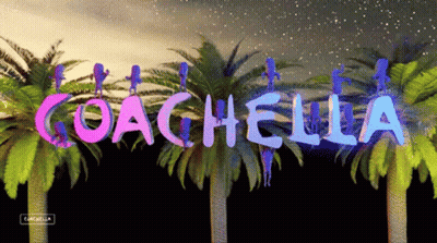 Coachella Sign With Palm Trees GIF