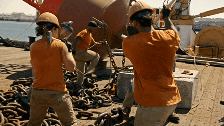 Coast Guard Hammering The Chain GIF