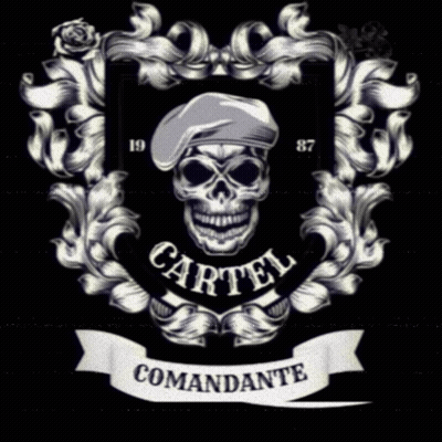 Coat Of Arms Skull Wearing Beret Cartel Commandante GIF