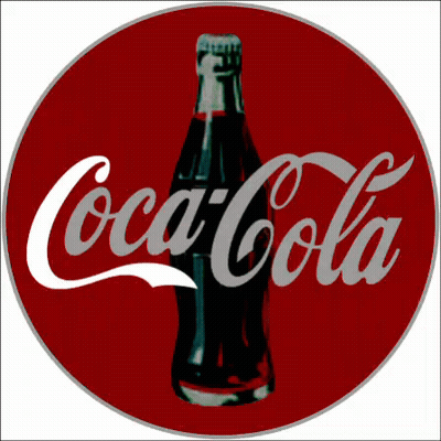 Coca Cola Bottle On Red Background GIF