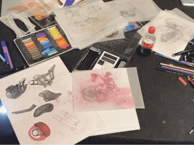 Coca Cola Bottle On Table With Drawings GIF
