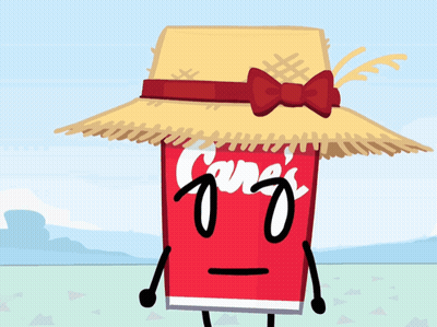 Coca Cola Can Wearing Straw Hat GIF