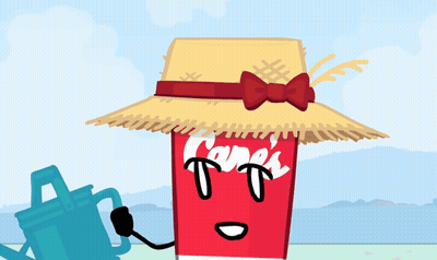 Coca-Cola Can With Straw Hat GIF
