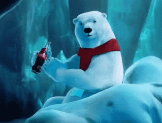 Coca Cola Clapping Bear With Red Scarf GIF