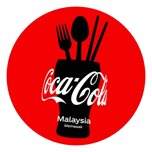 Coca Cola Logo With Fork Spoon Chopsticks Sticker
