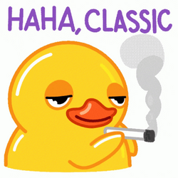 Cocky Duck Smoking Sarcastic Laugh Meme GIF