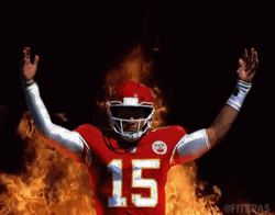 Cocky Patrick Mahomes Fire Background GIF