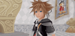 Cocky Sora Rubbing Face Kingdom Hearts GIF