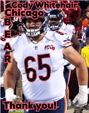 Cody Whitehair Chicago Bears Thank You Poster GIF