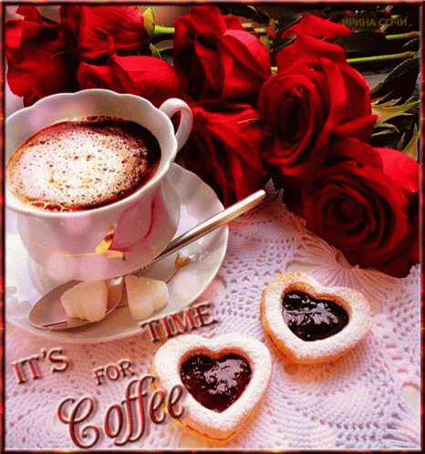 Coffee And Heart Cookies It's For Coffee GIF