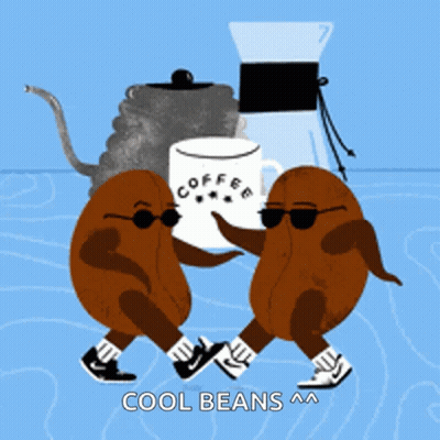 Coffee Beans Dancing With Coffee Cup GIF