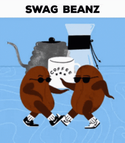 Coffee Beans Dancing With Swag Mug GIF
