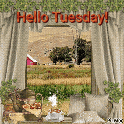 Coffee Cup And Hello Tuesday GIF